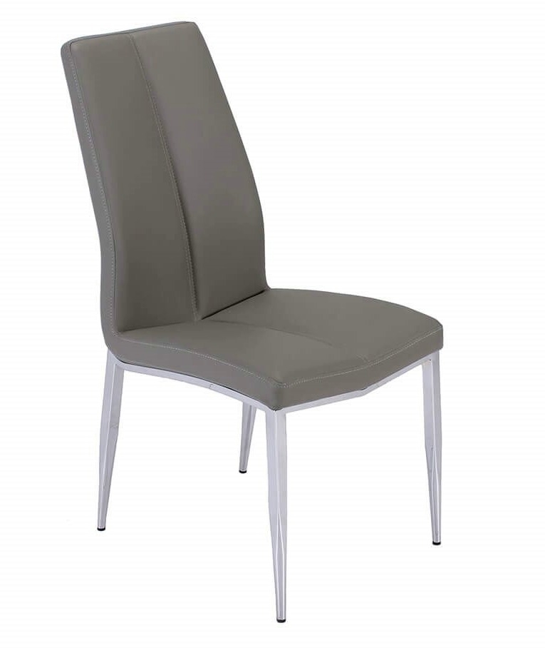 Abigail Curved Back PU Side Chair, Gray