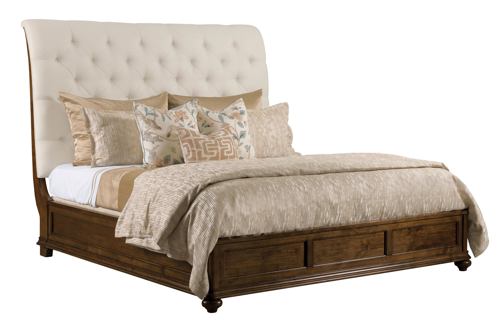 Commonwealth Herndon Wood/Fabric Upholstered Bedroom Set