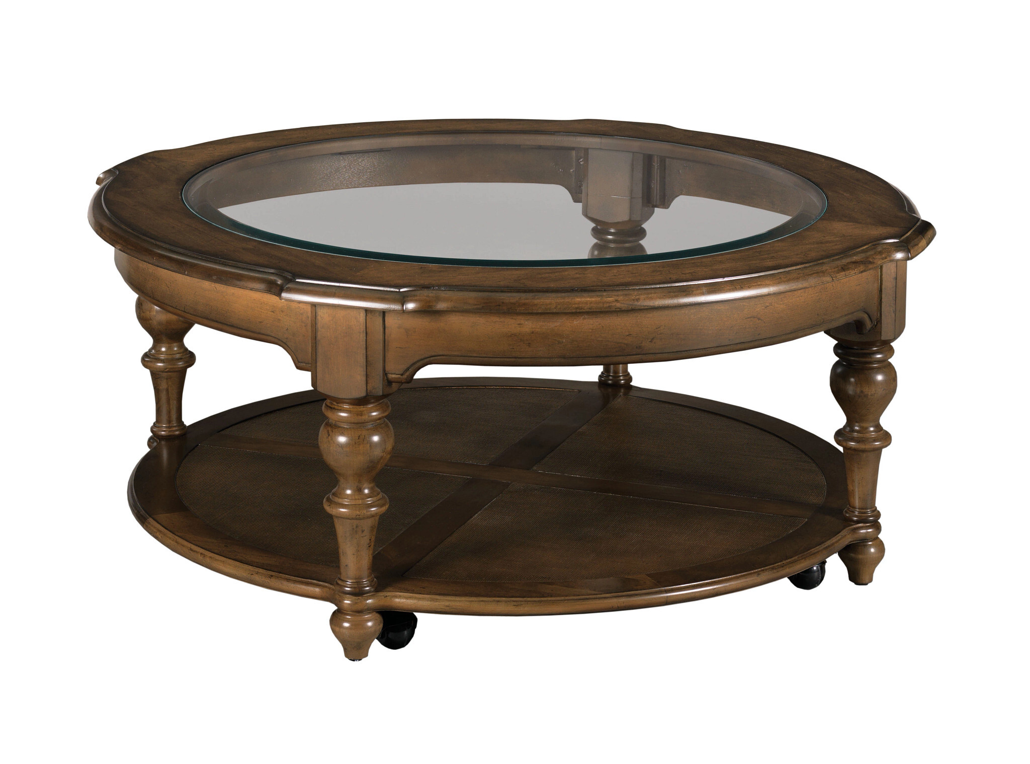 Commonwealth Corso Round Wood/Glass Coffee Table Set