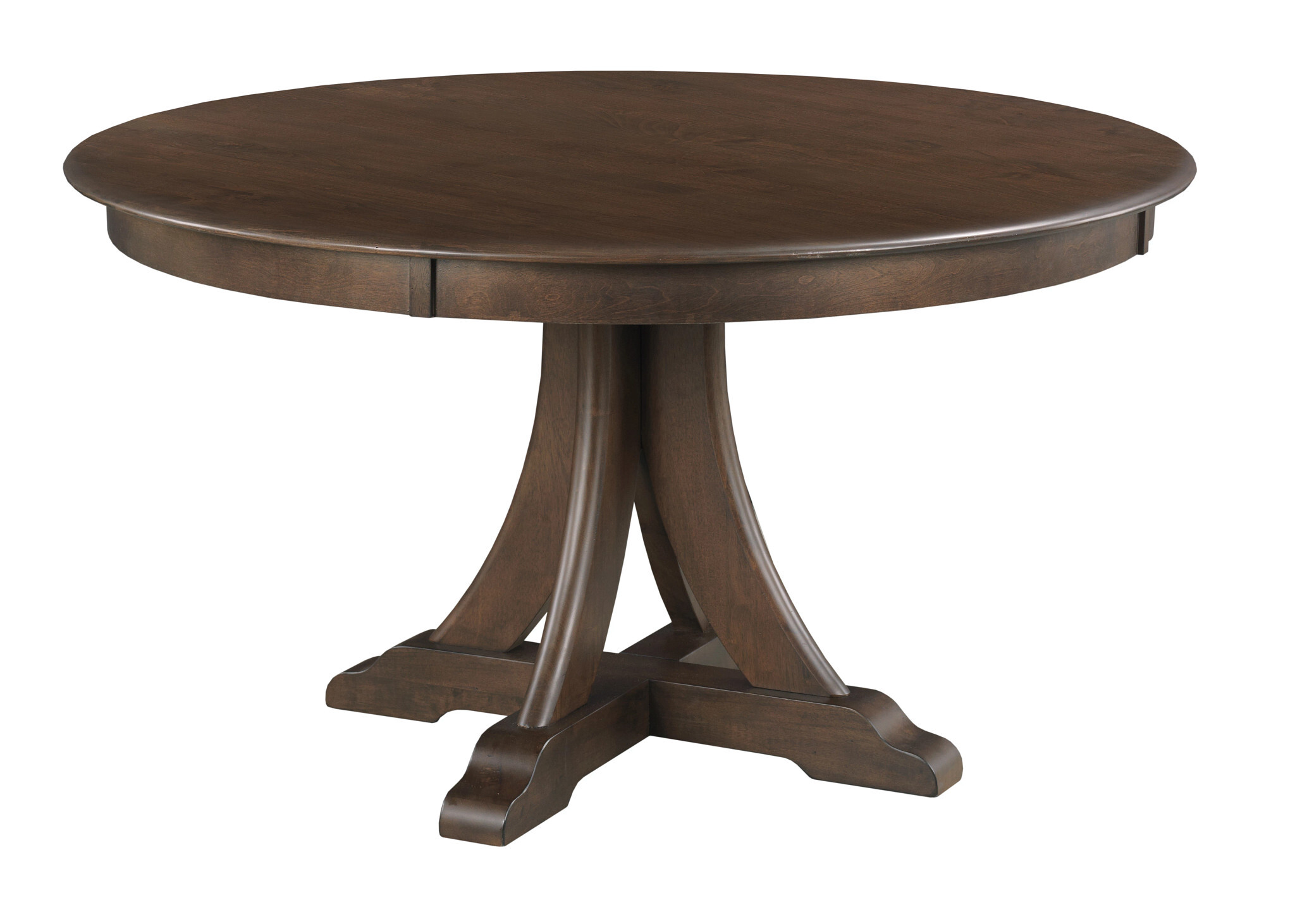 Kafe W54-inch Round Wood Quad Dining Room Set