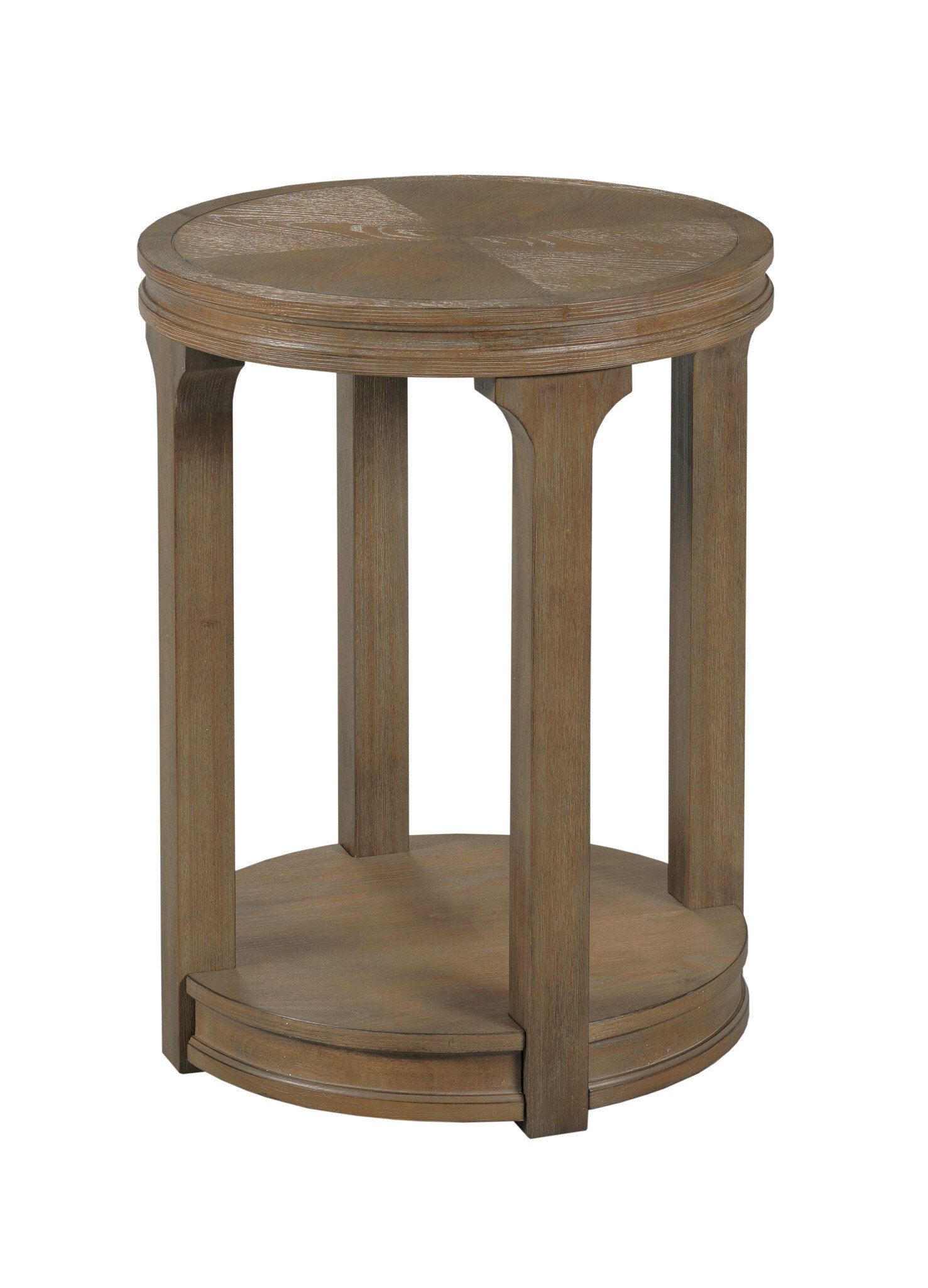 Transitional Oval End Table with Lower Shelf