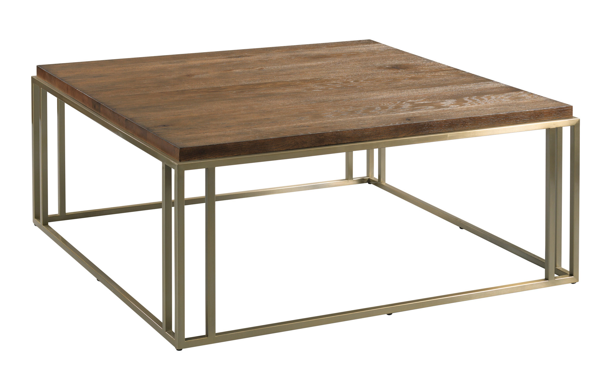 Brighton Acquisitions Square Wood/Metal Coffee Table Set