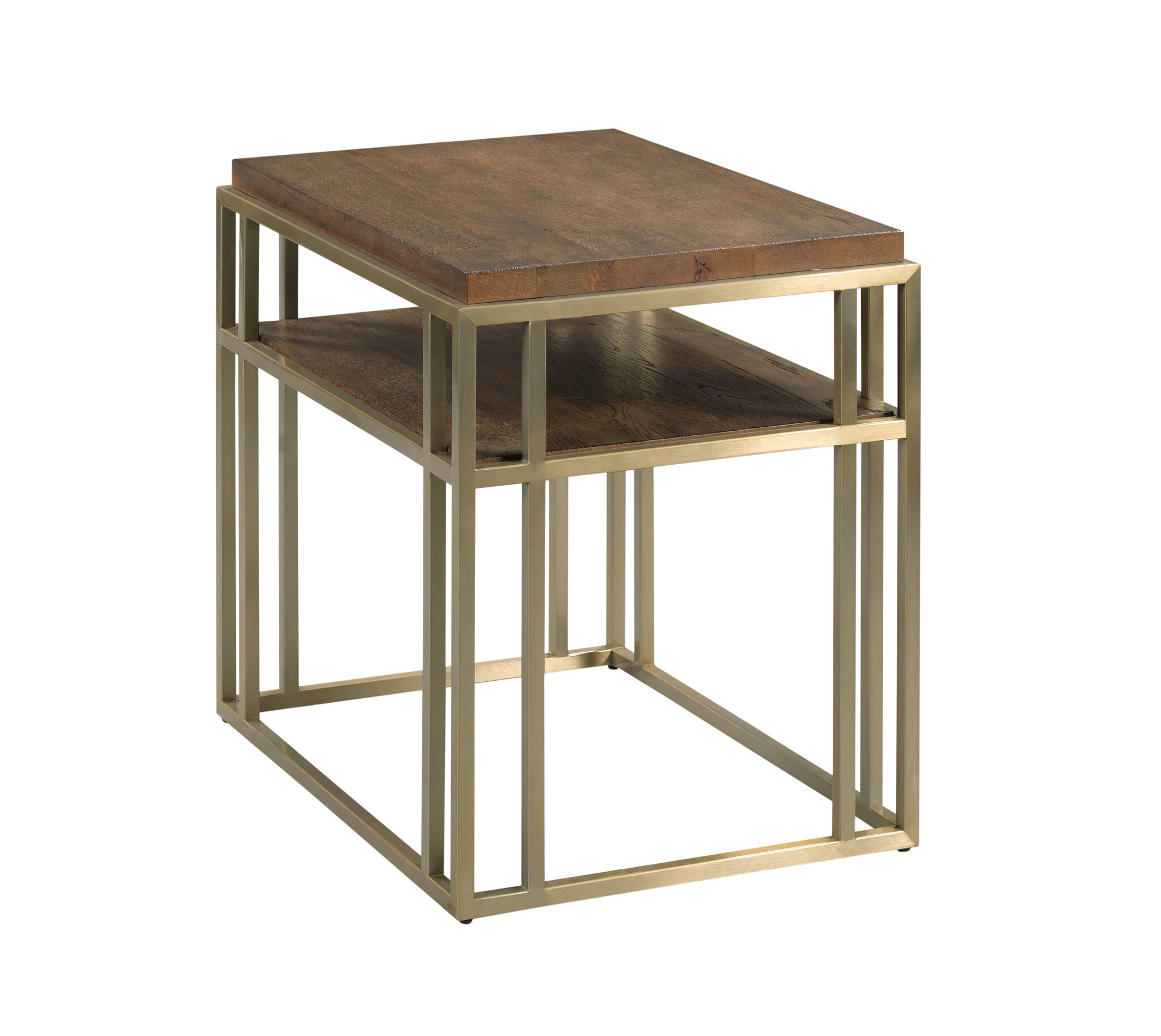 Brighton Acquisitions Square Wood/Metal Coffee Table Set