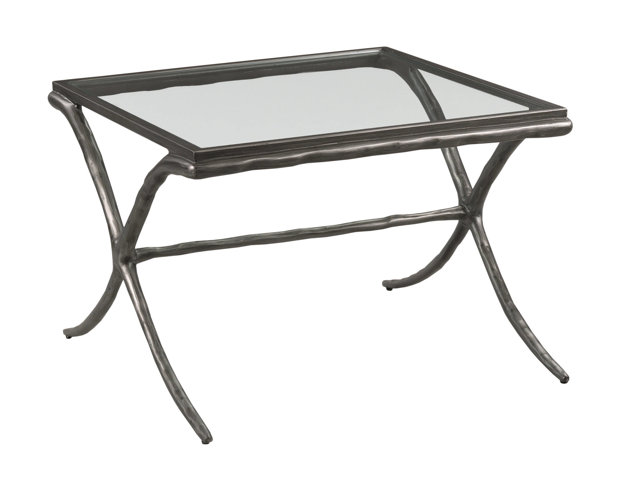 Milan Acquisitions Bunching Rectangular Metal/Glass Coffee Table Set