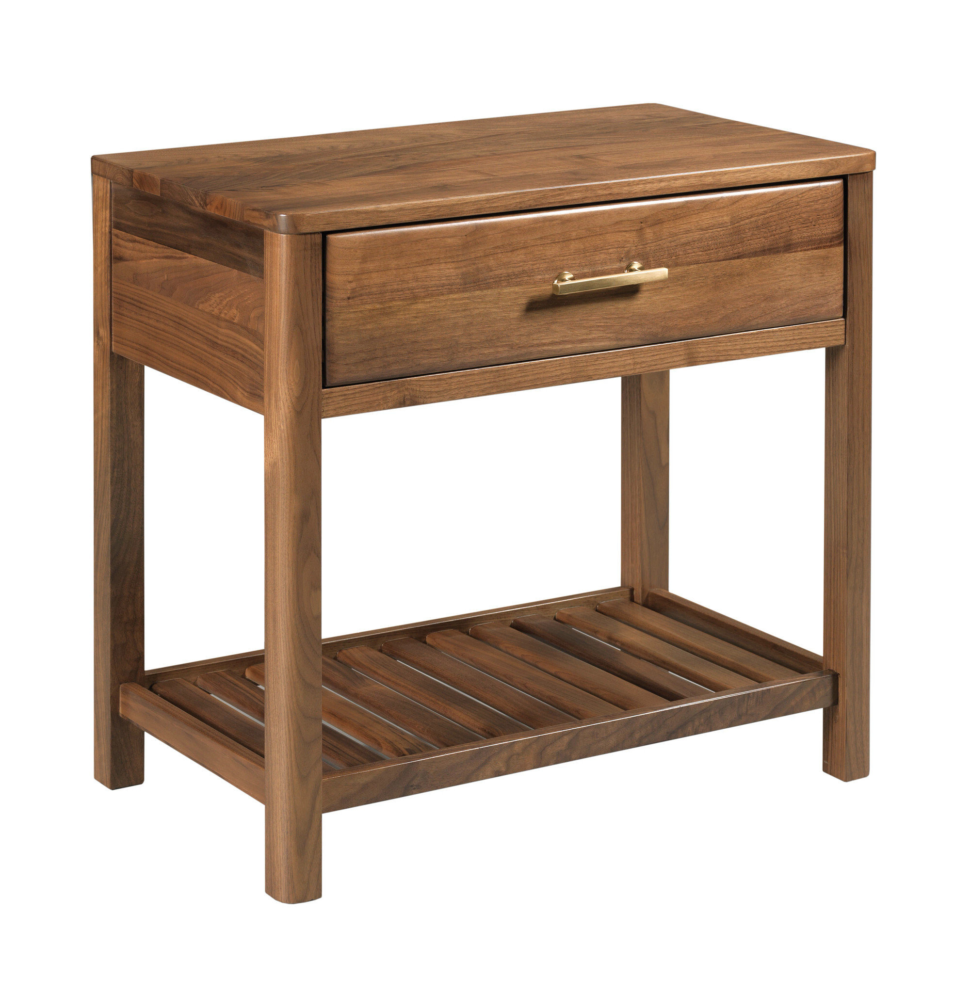 Monogram Highland Wood Open Nightstand w/Drawer
