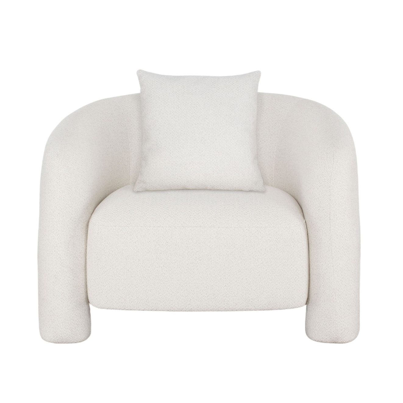 Sylvia Tweed Accent Armchair w/Accent Pillow