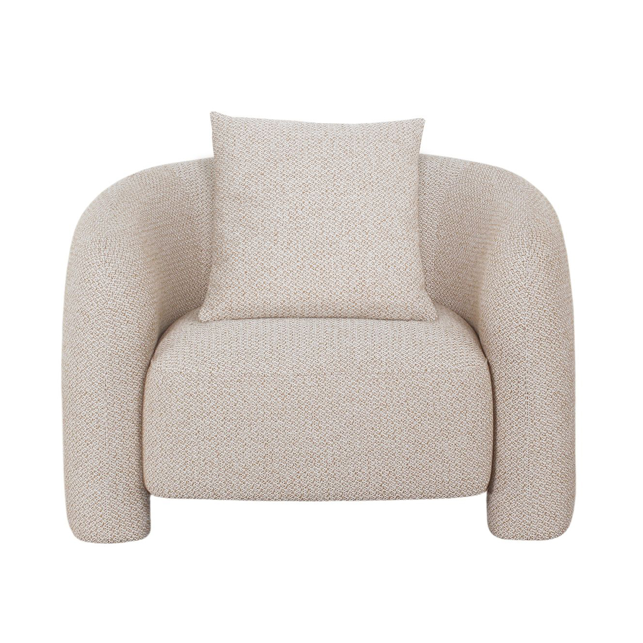 Sylvia Tweed Accent Armchair w/Accent Pillow