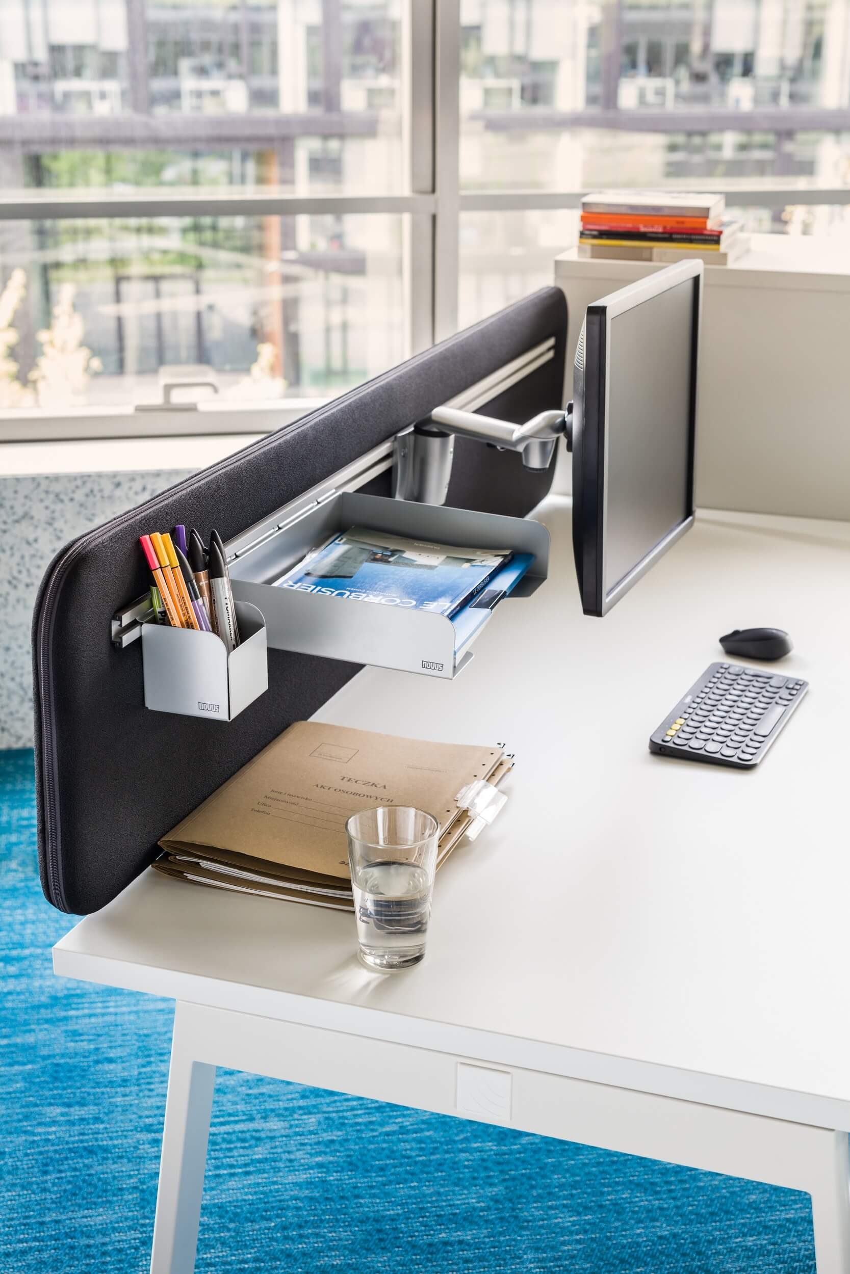 Twin Acoustic Fabric Screen for Single & Bench Desks