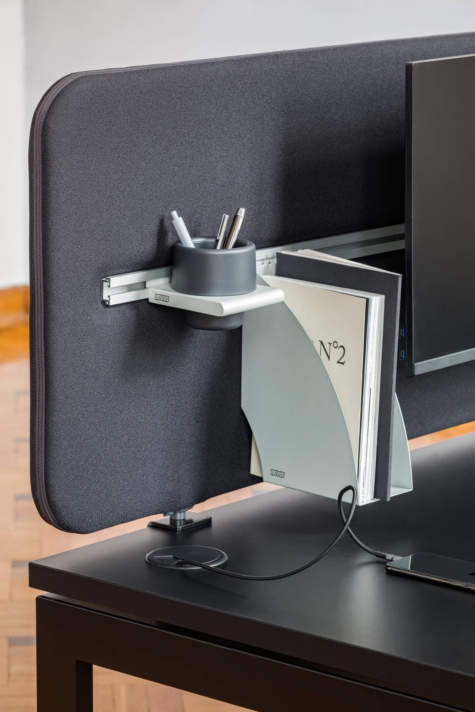 Twin Acoustic Fabric Screen for Single & Bench Desks