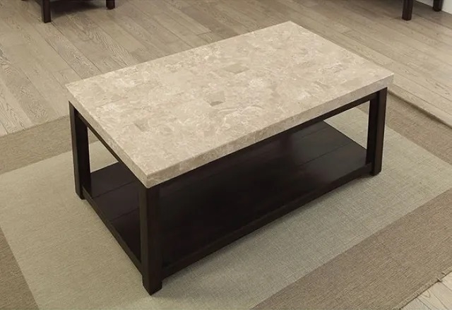 Calgary Marble/Wood Storage Coffee Table