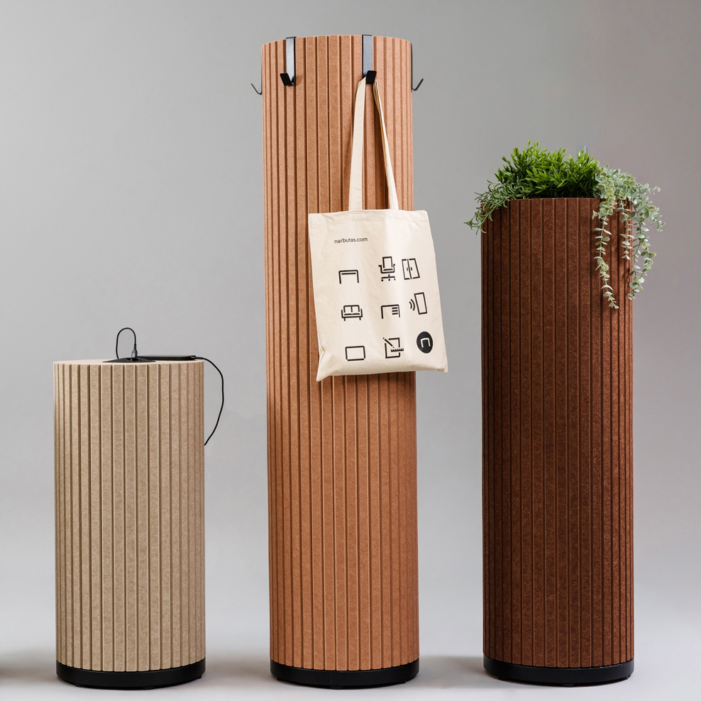 Parthos Acoustic Column w/Space for Plant Pot (Ø 9" x 6.6")