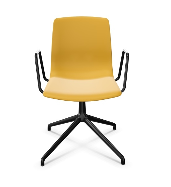 Noom 50 Polypropylene Swivel Chair w/Metal Spoke Legs & Arms