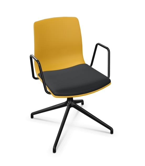 Noom 50 Polypropylene Swivel Chair w/Metal Spoke Legs & Arms