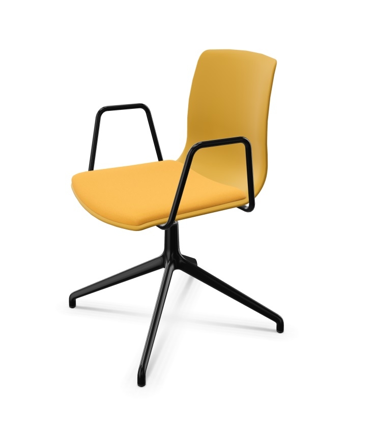 Noom 50 Polypropylene Swivel Chair w/Metal Spoke Legs & Arms