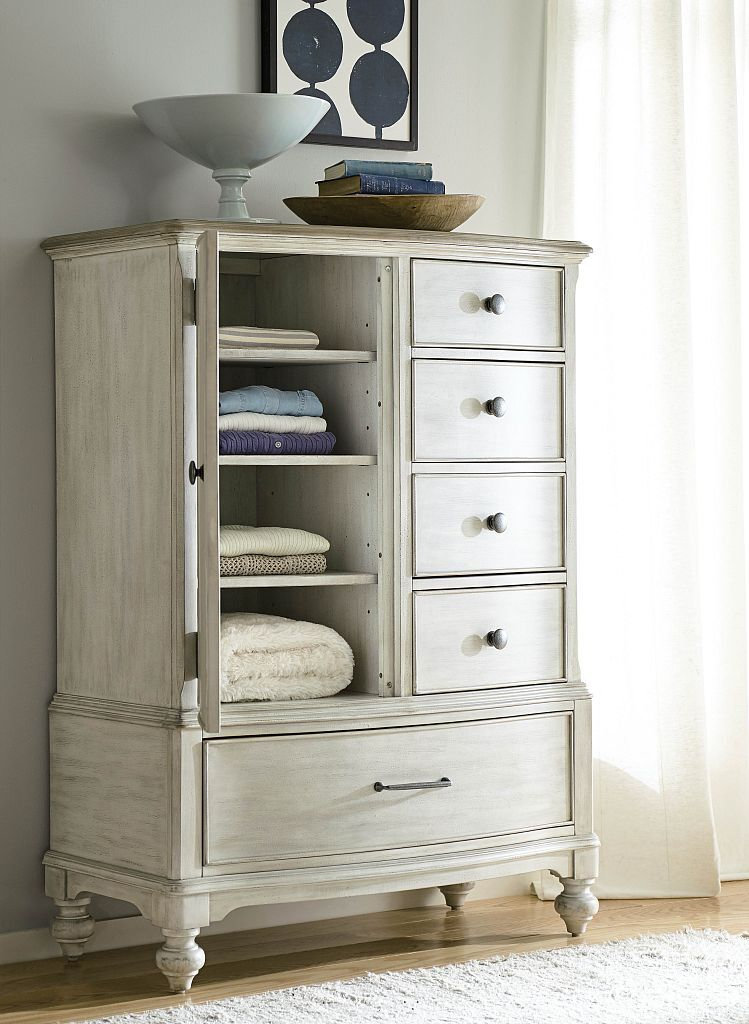 Litchfield Calvin Wood Chest w/Door & 5 Drawers