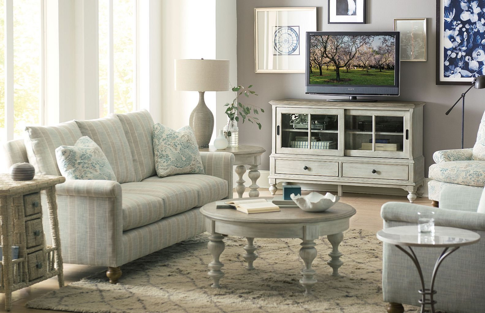Litchfield Ludlow Wood Entertainment Console w/2 Sliding Doors & 2 Drawers