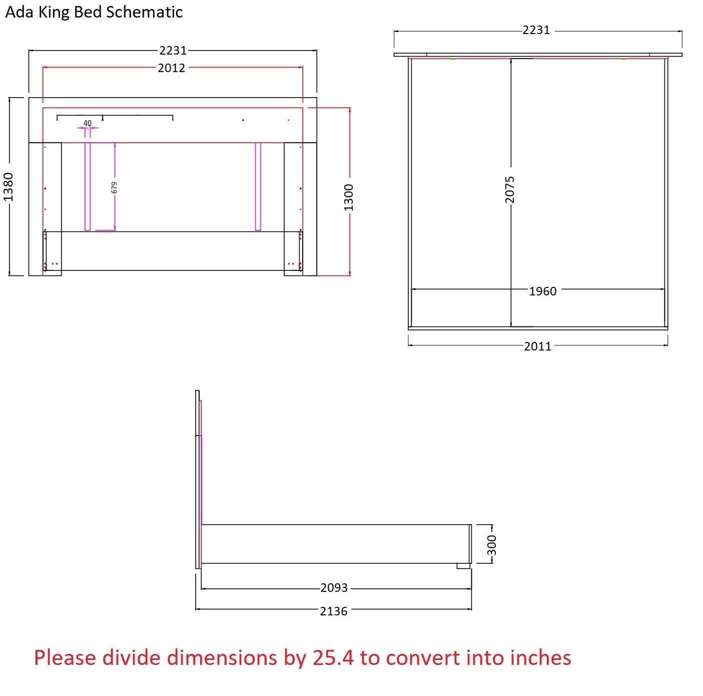 Ada Premium Wood Veneer Bed