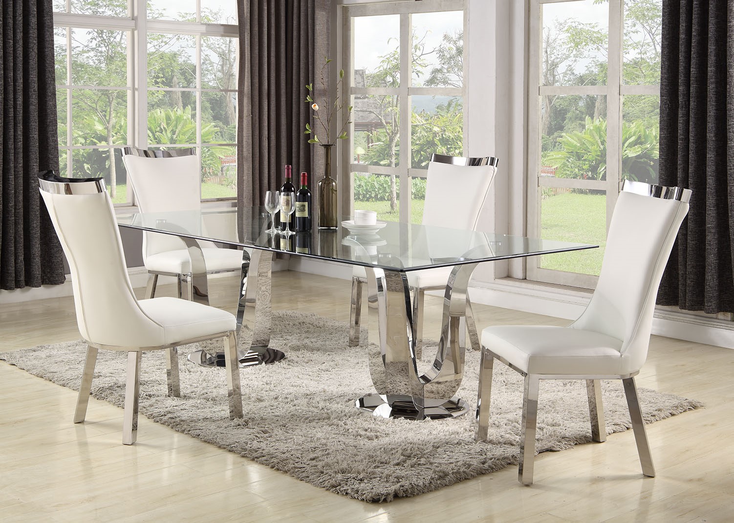 Adelle Rectangular Glass Dining Table
