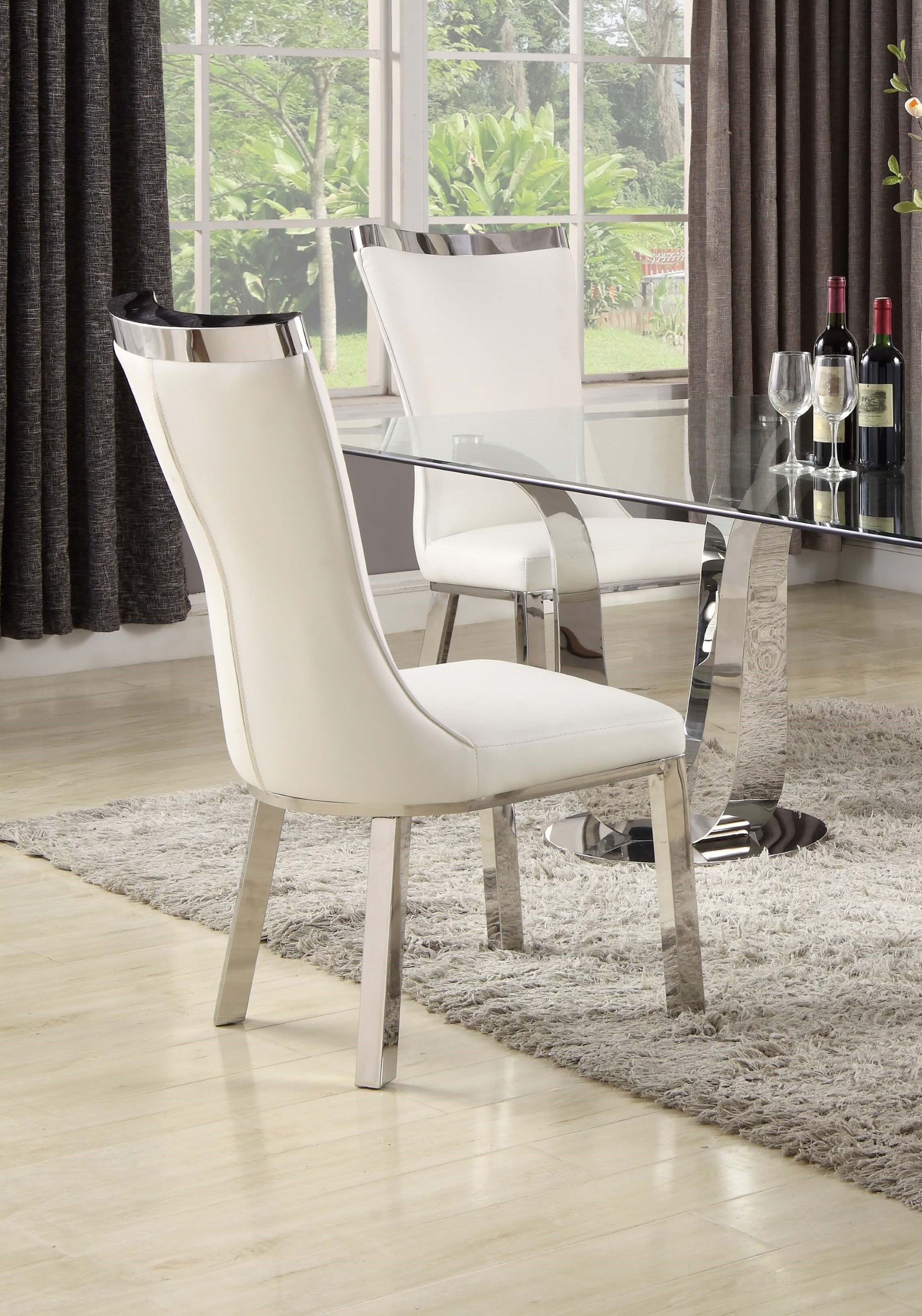 Adelle Contemporary Curved Back PU Side Chair