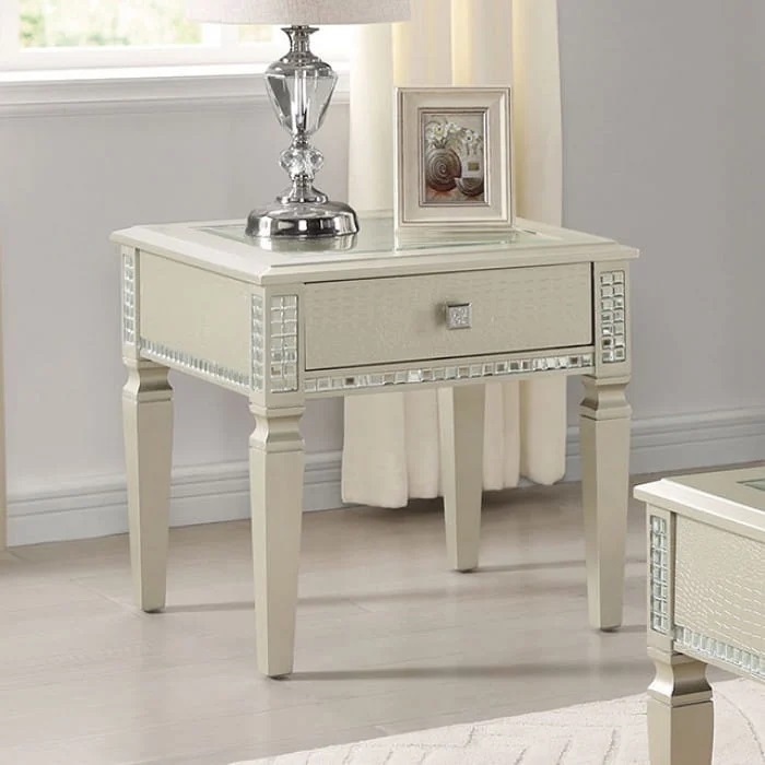 Adina Glass/Wood Storage Coffee Table Set