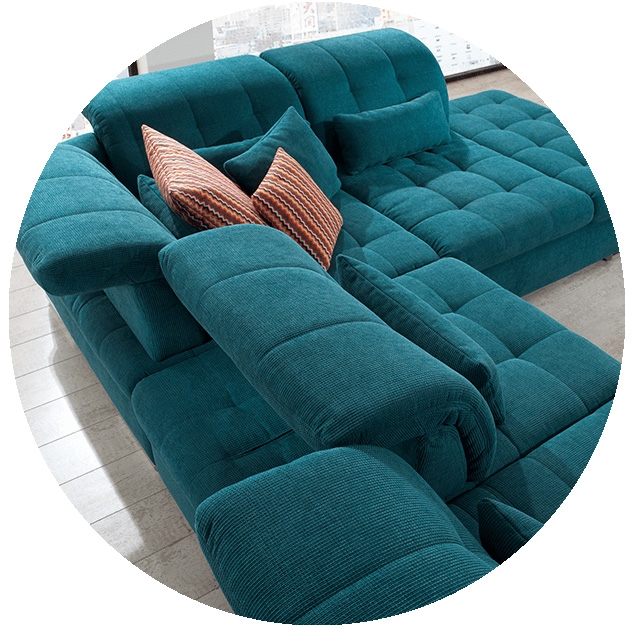 Alpine Fabric U-Shaped Sectional Sofa with Sleeper & Storage, Right Facing Armless Chair