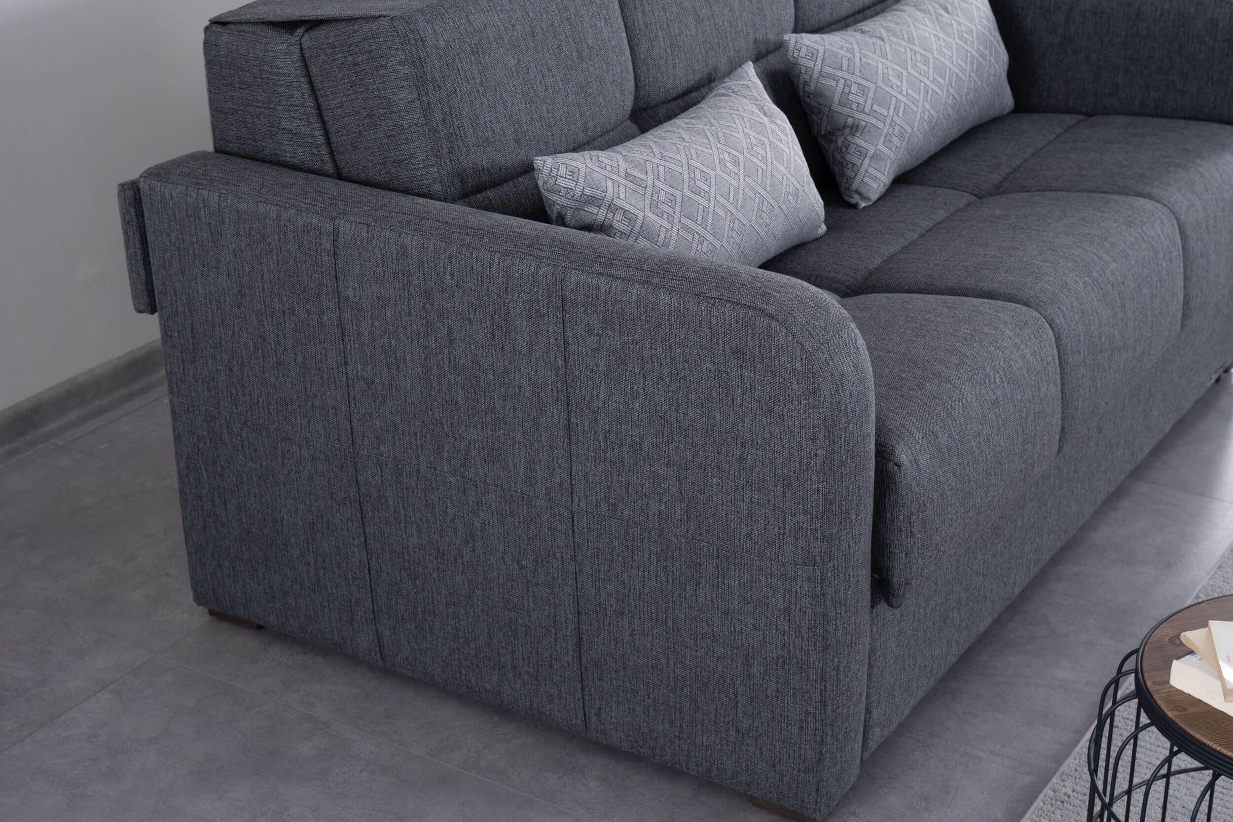 Pull Out Fabric Gray Loveseat Cushions