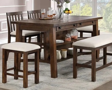 Fredonia Wood Storage Counter Height Dining Set