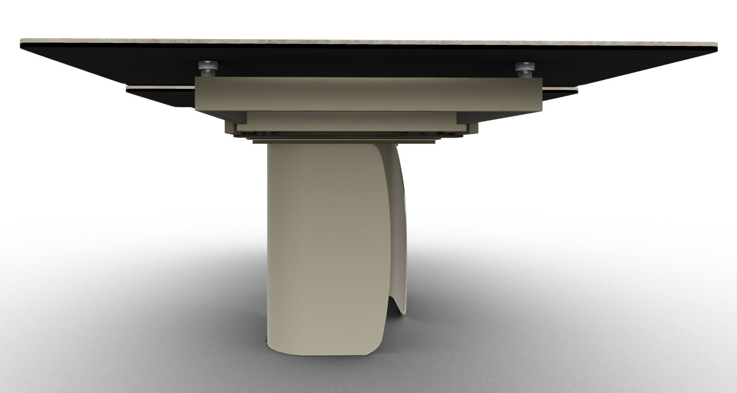 Twins Metal/Ceramic Rectangular Extendable Dining Table