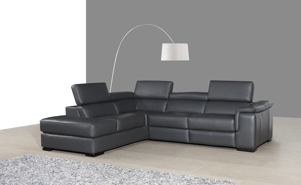 Agata Premium Leather Sectional, Left Arm Chaise by J&M Furniture