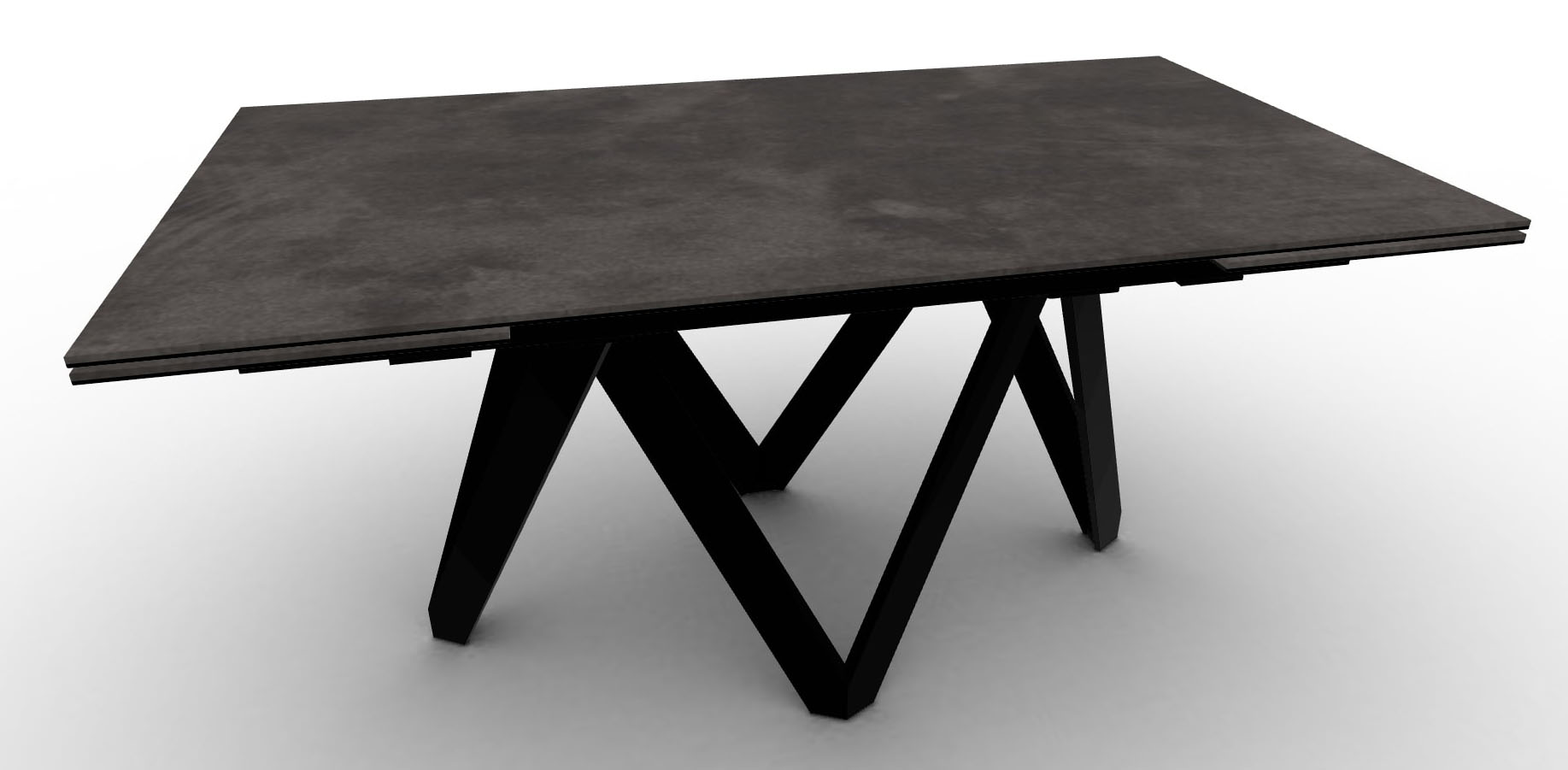 Cartesio W62.9"-78.7"-94.4" Ceramic/Metal/Wood Customizable Extendable Rectangular Dining Table