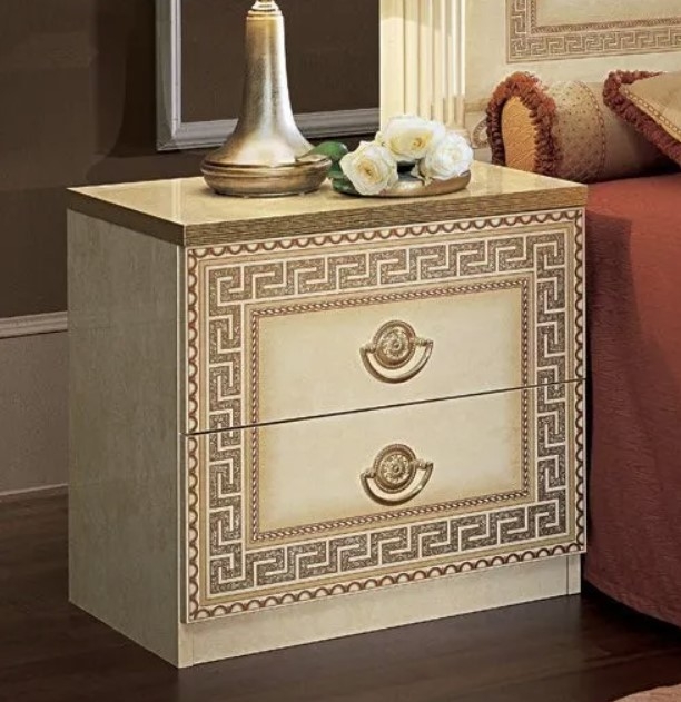 Aida Wood Veneer Nightstand w/2 Drawers