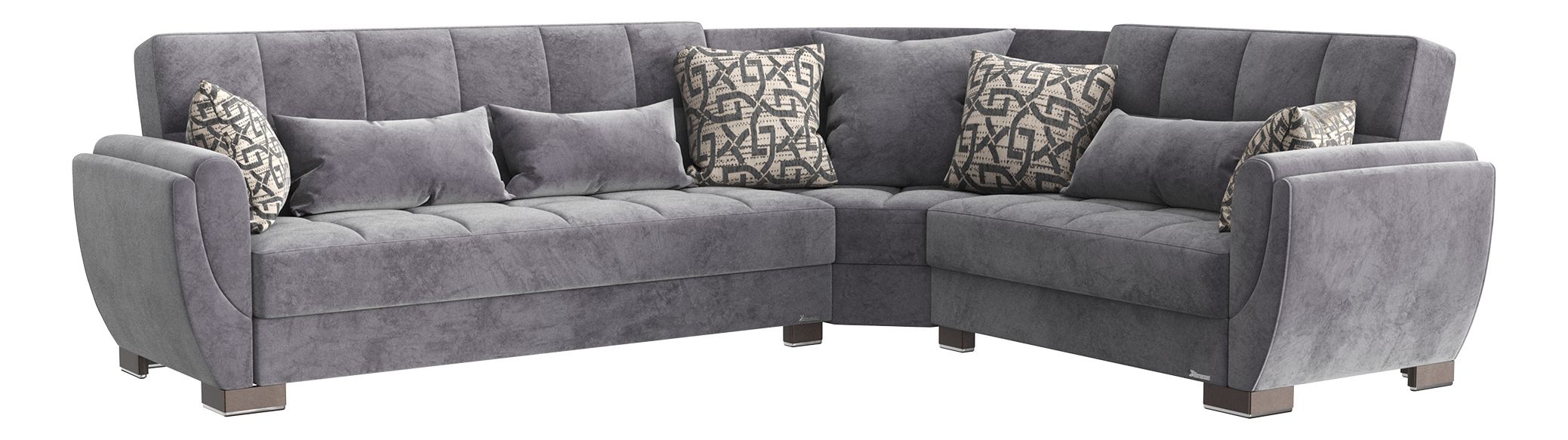 Armada Air Fabric/PU Convertible L-Shaped Sectional Sofa
