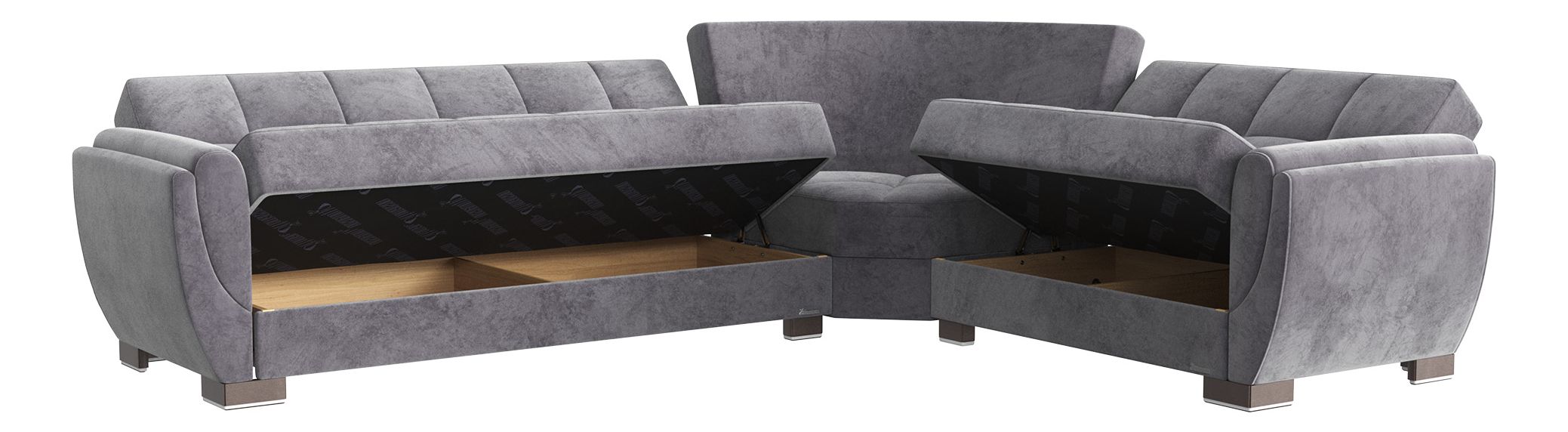 Armada Air Fabric/PU Convertible L-Shaped Sectional Sofa