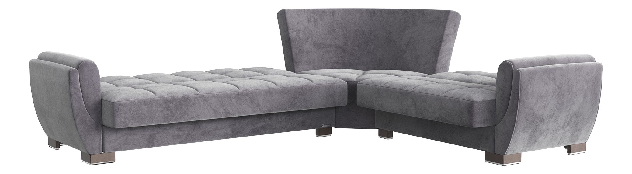 Armada Air Fabric/PU Convertible L-Shaped Sectional Sofa