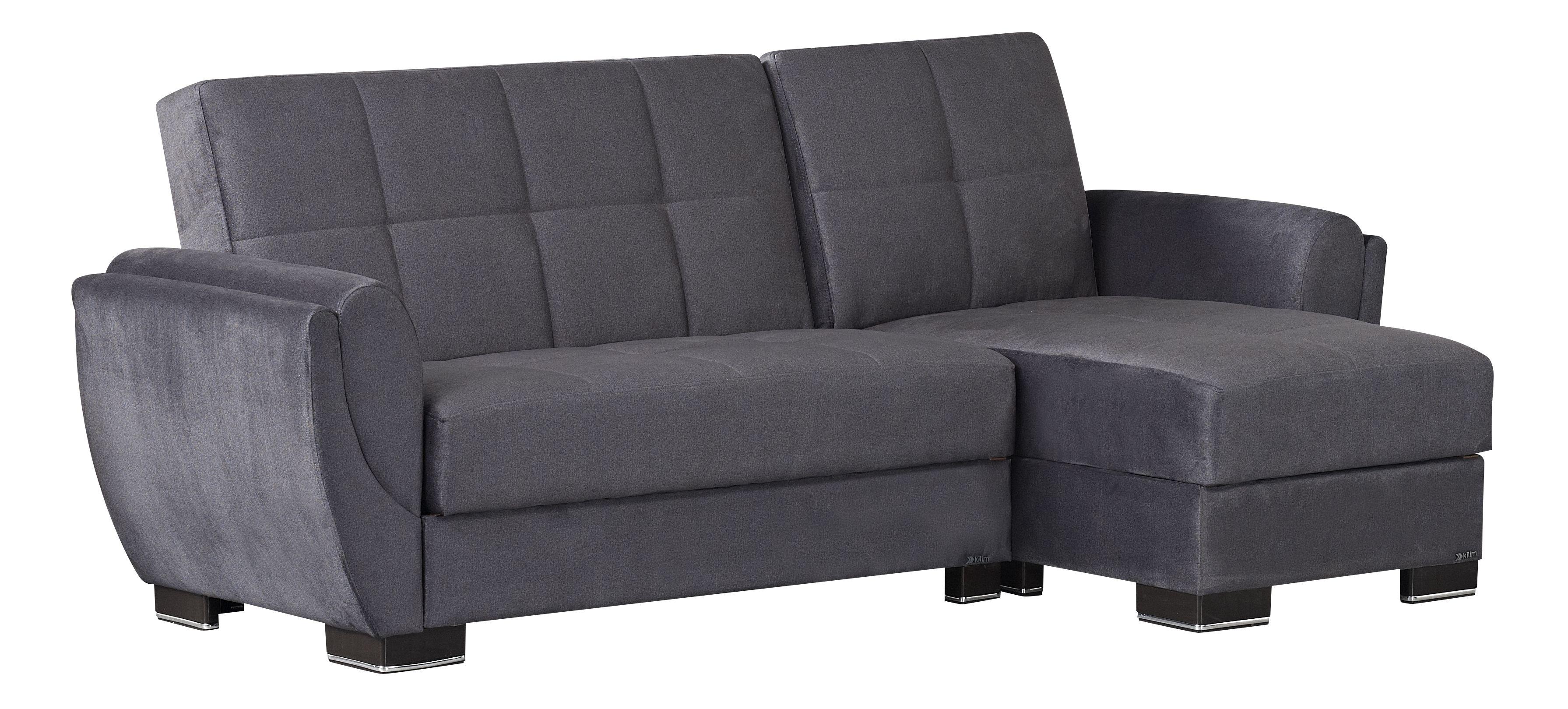 Armada Air Fabric/PU Convertible L-Shaped Lounge Sectional Sofa