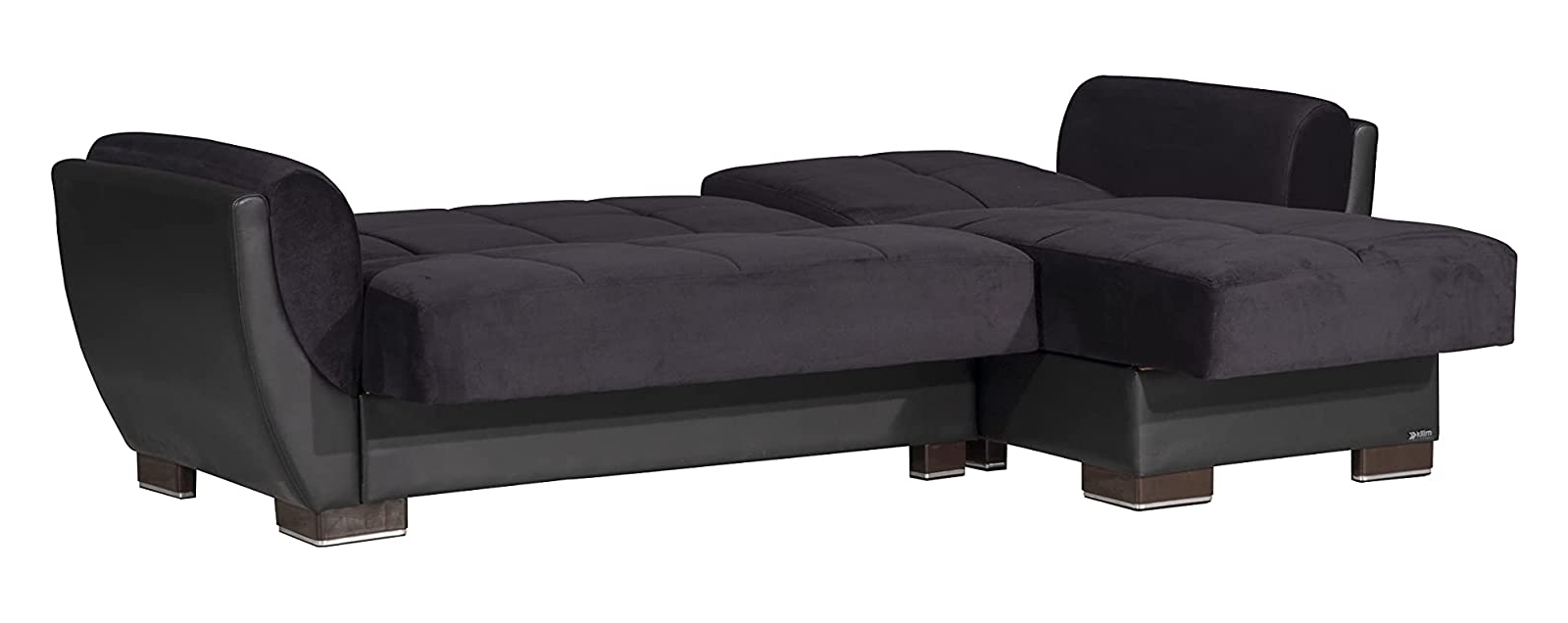 Armada Air Microfiber/PU Convertible L-Shaped Lounge Sectional Sofa