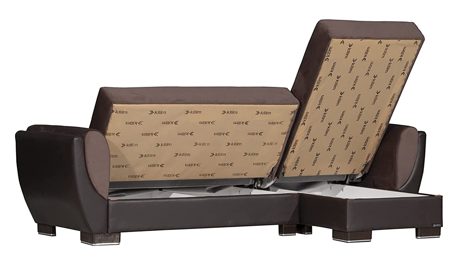 Ottomanson Classics Collection X Convertible Ottoman with Storage, Gray