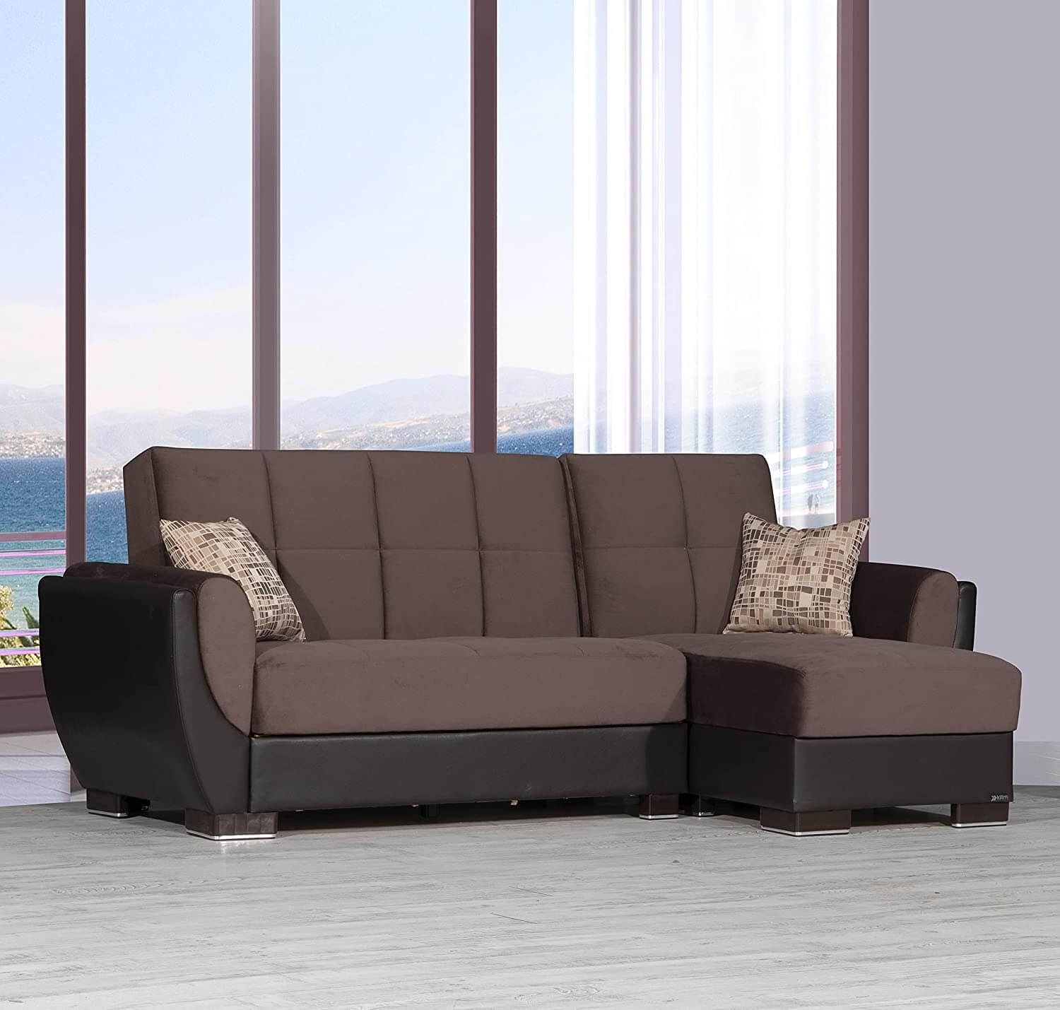 Armada Air PU Convertible L-Shaped Lounge Sectional Sofa by Casamode