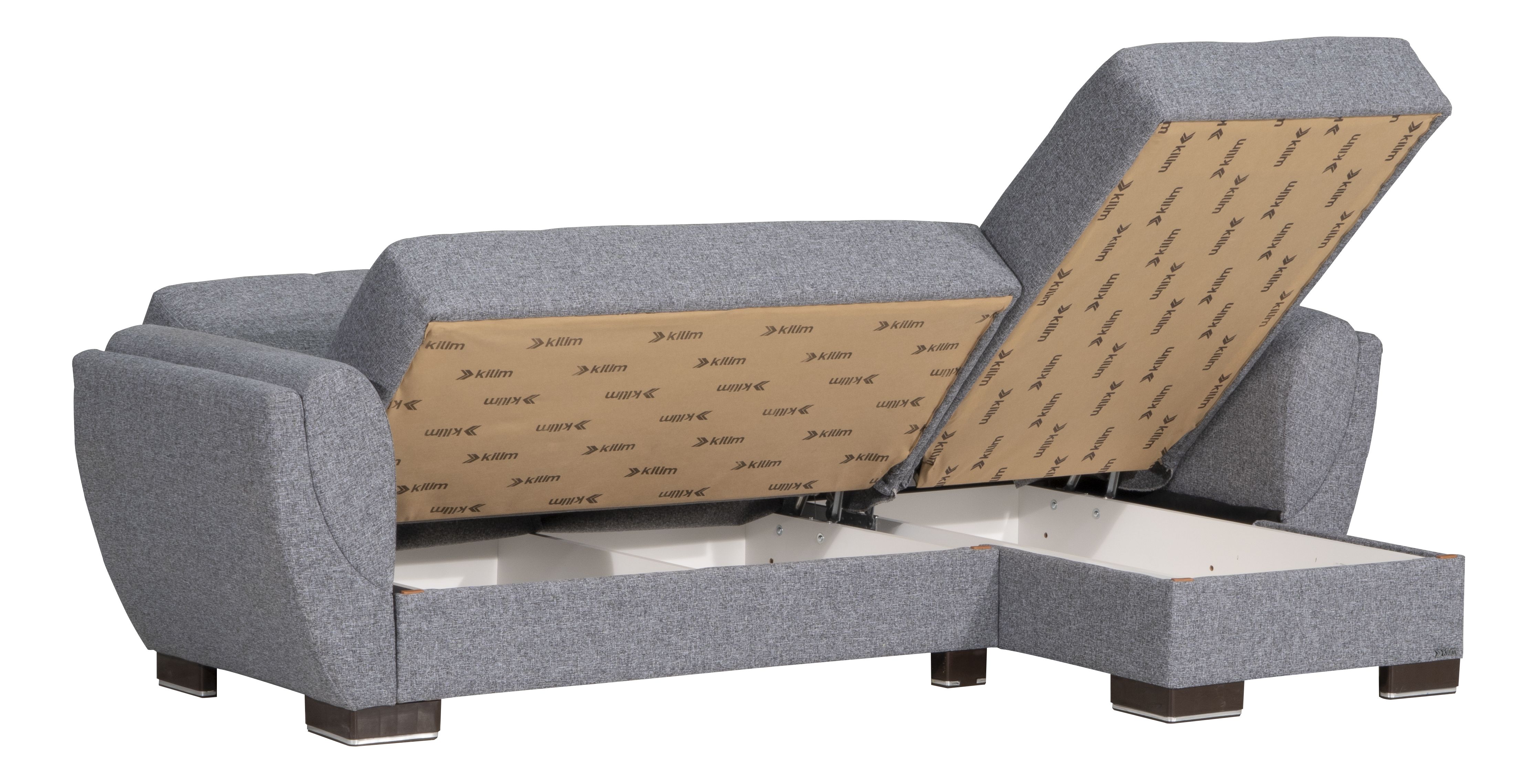 Armada Air Fabric Convertible L-Shaped Lounge Sectional Sofa