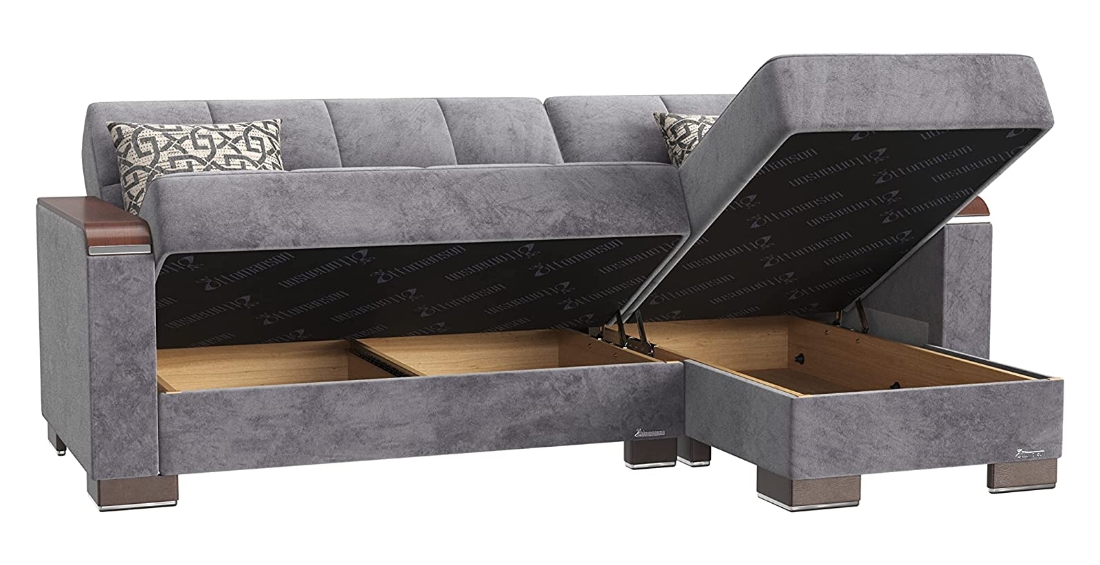 Armada X Microfiber Convertible L-Shaped Lounge Sectional Sofa