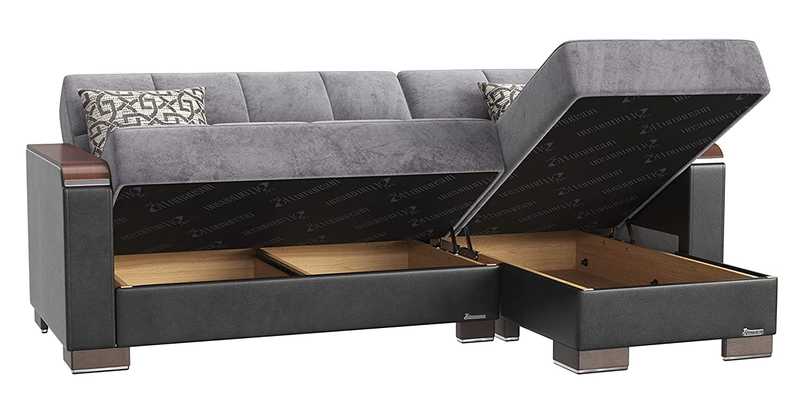 Armada X Microfiber/PU Convertible L-Shaped Lounge Sectional Sofa