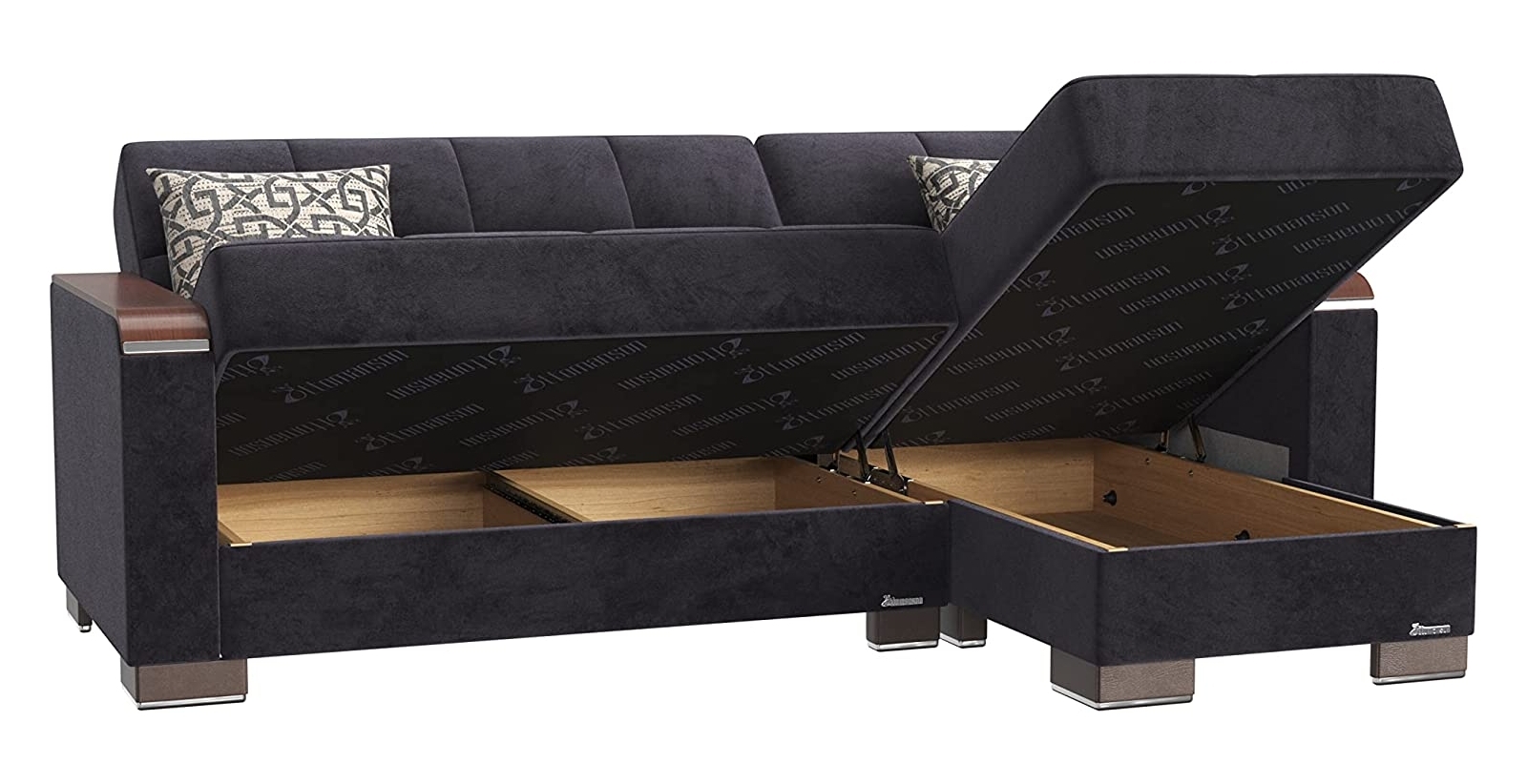 Armada X Microfiber Convertible L-Shaped Lounge Sectional Sofa