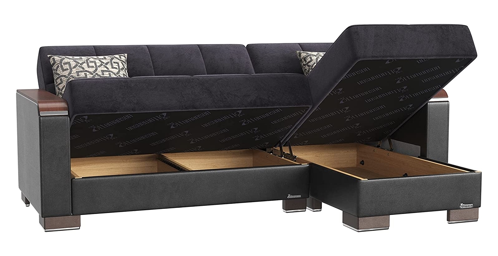 Armada X Microfiber/PU Convertible L-Shaped Lounge Sectional Sofa