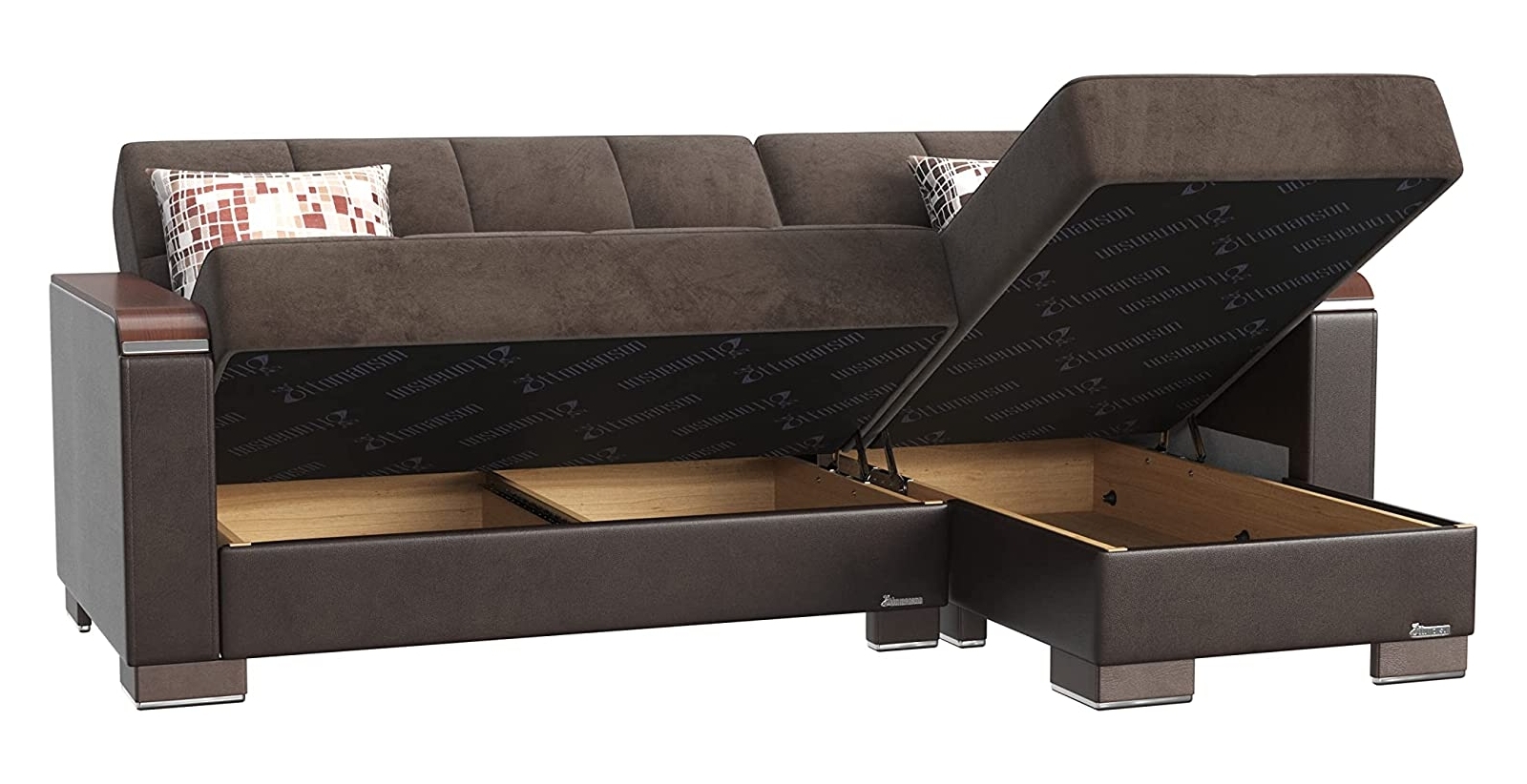 Armada X Microfiber/PU Convertible L-Shaped Lounge Sectional Sofa