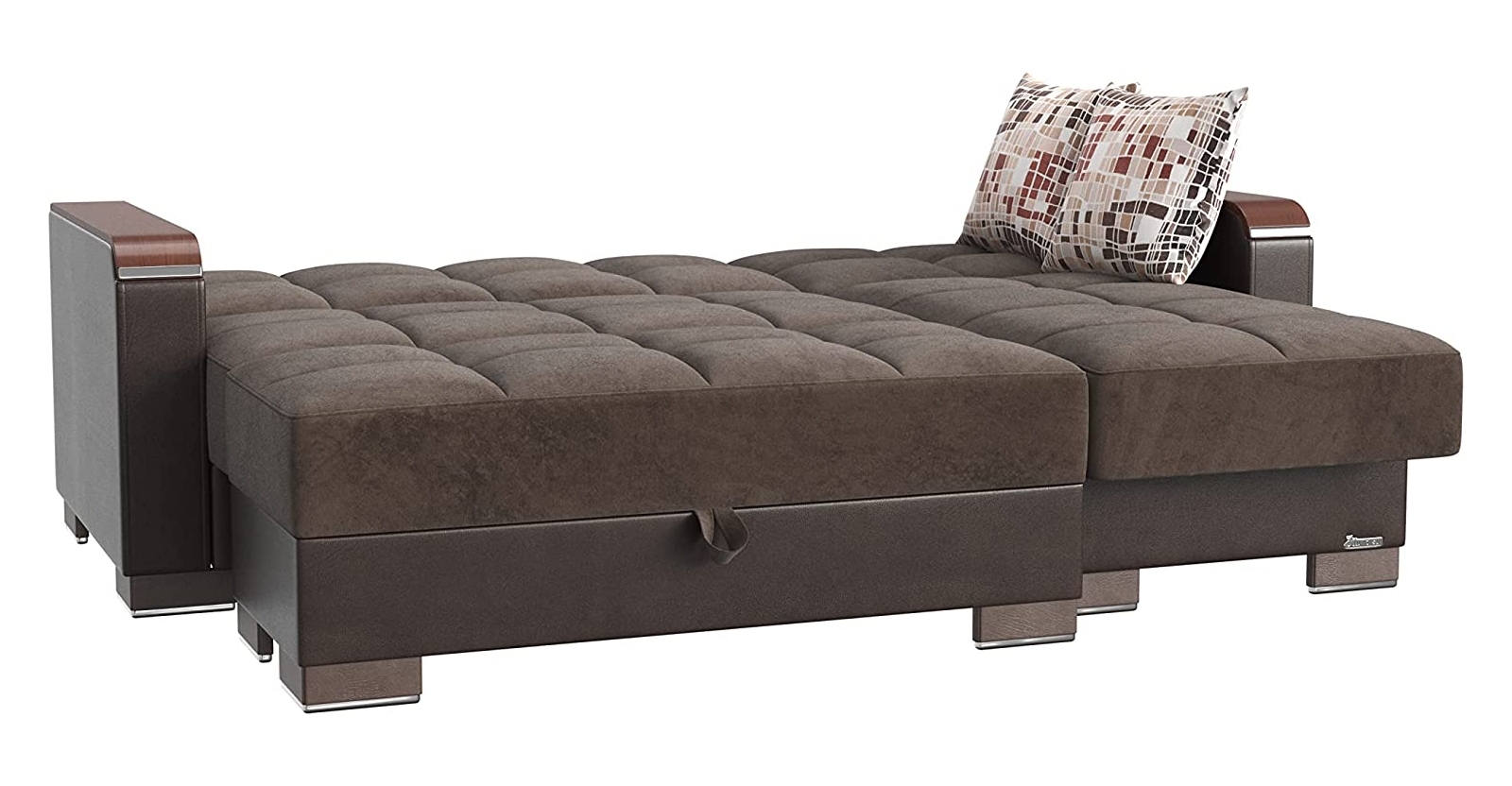 Armada X Microfiber/PU Convertible L-Shaped Lounge Sectional Sofa