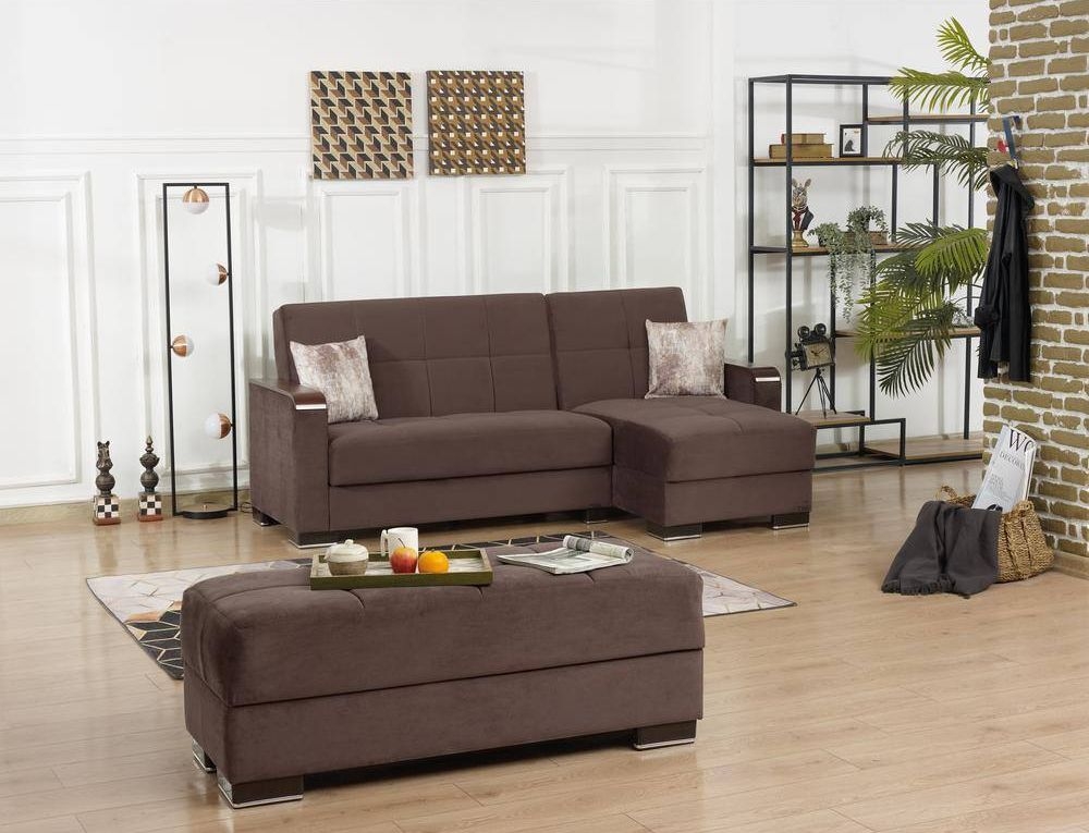 Armada X Microfiber Convertible L-Shaped Lounge Sectional Sofa