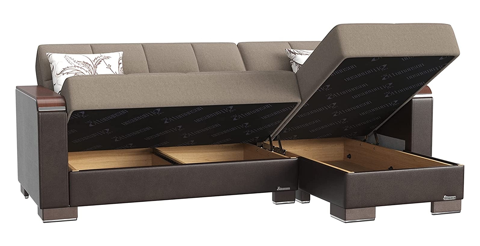 Armada X Fabric/PU Convertible L-Shaped Lounge Sectional Sofa