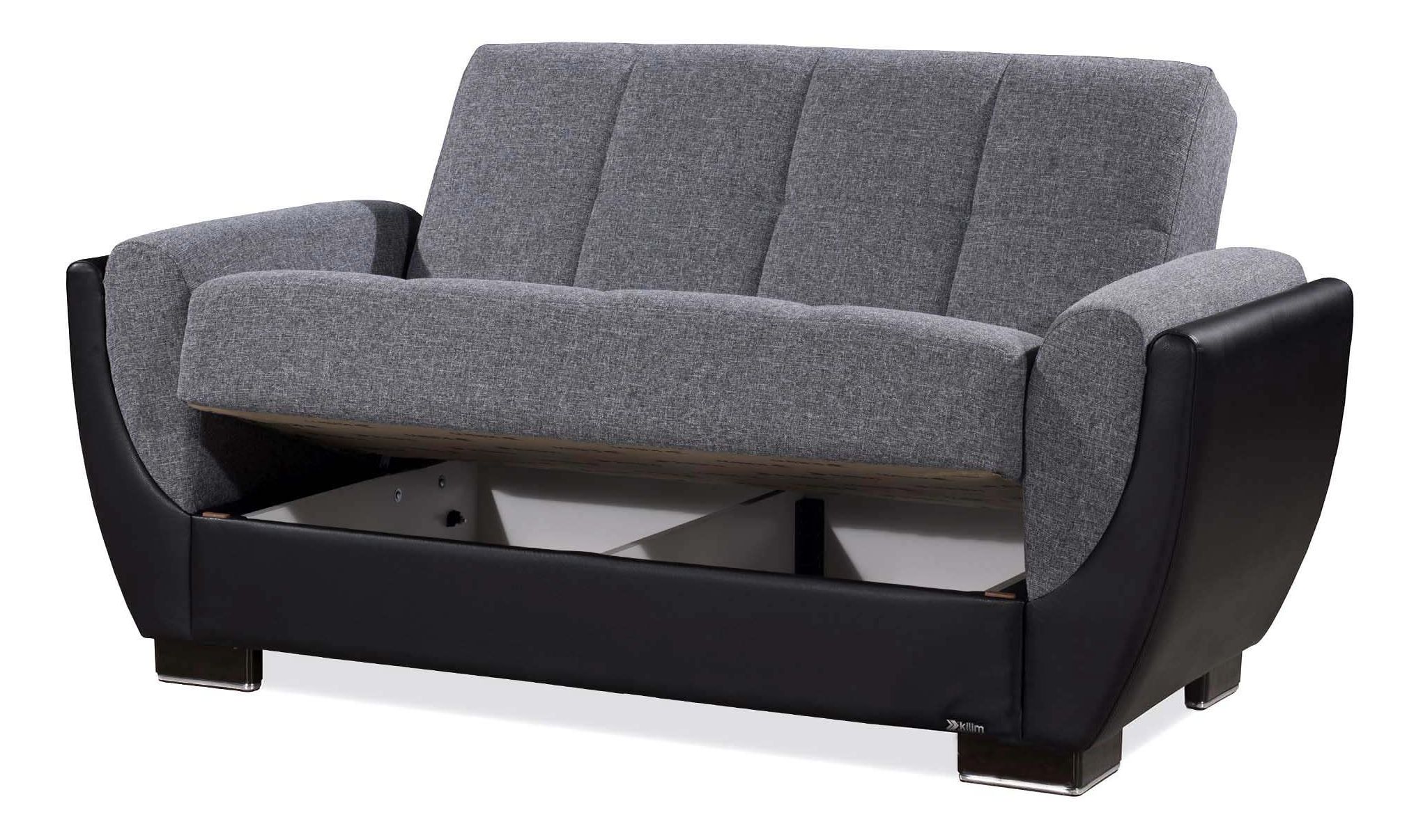 Armada Air Fabric/PU Convertible Loveseat