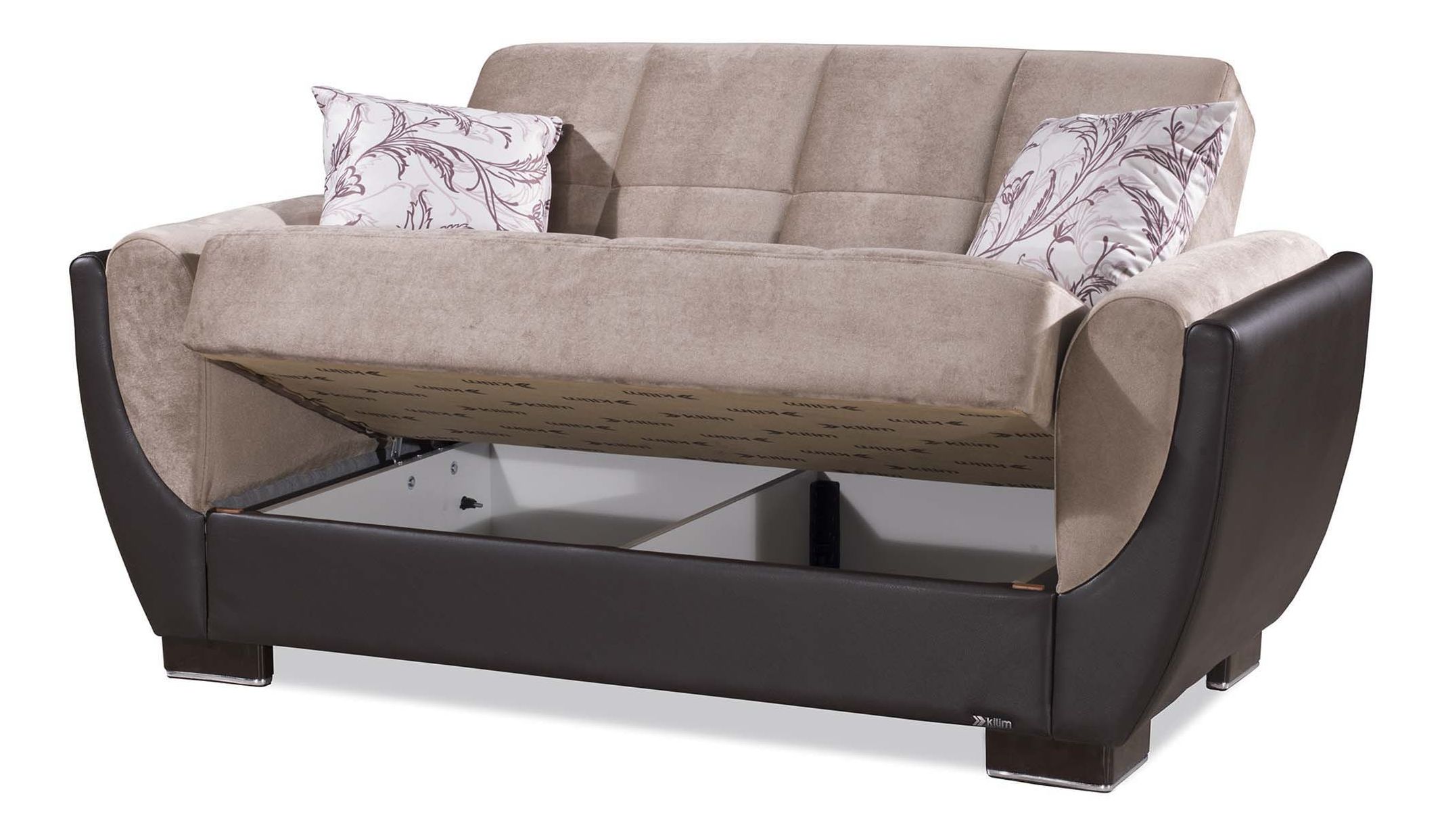 Armada Air Fabric/PU Convertible Loveseat