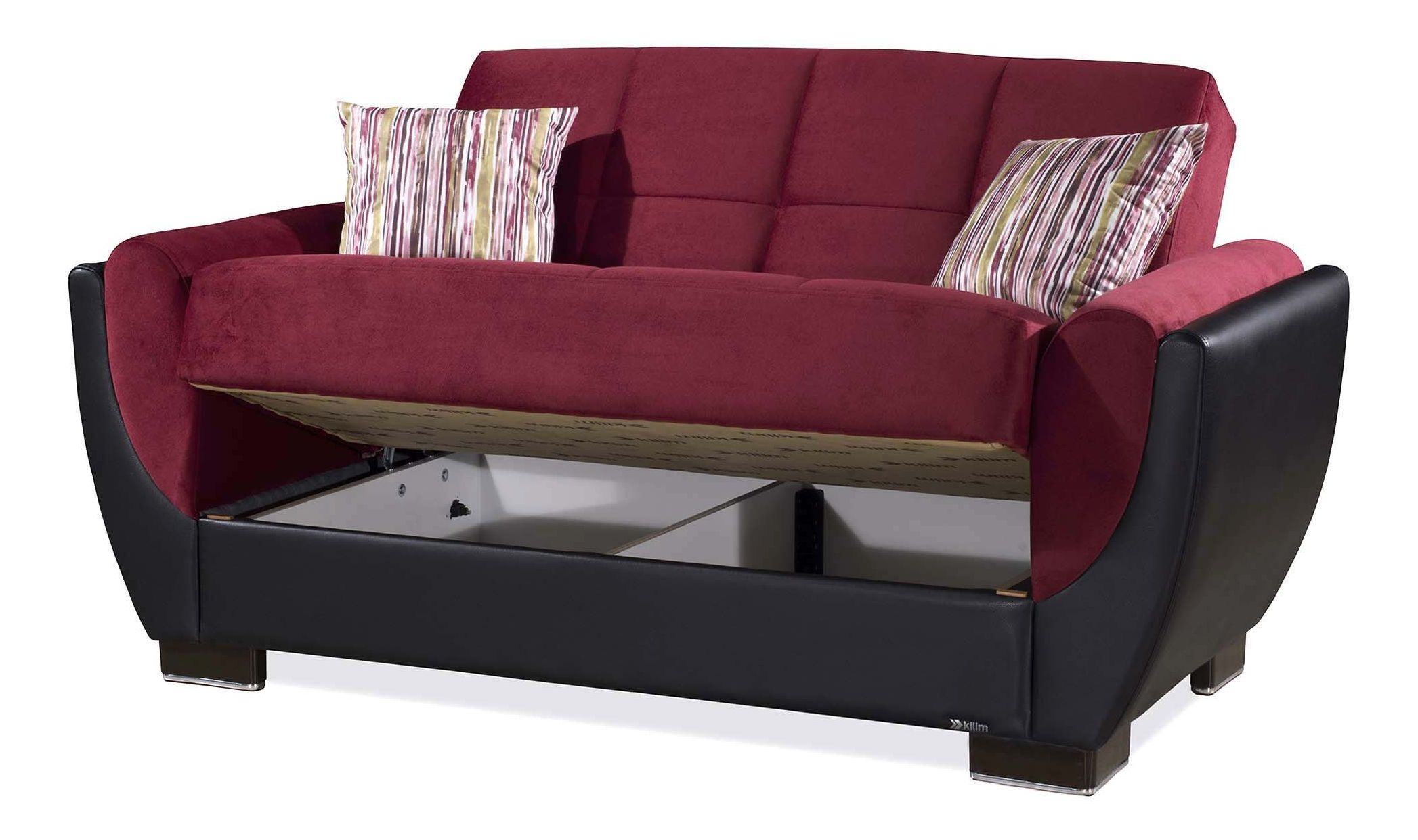 Armada Air Fabric/PU Convertible Loveseat